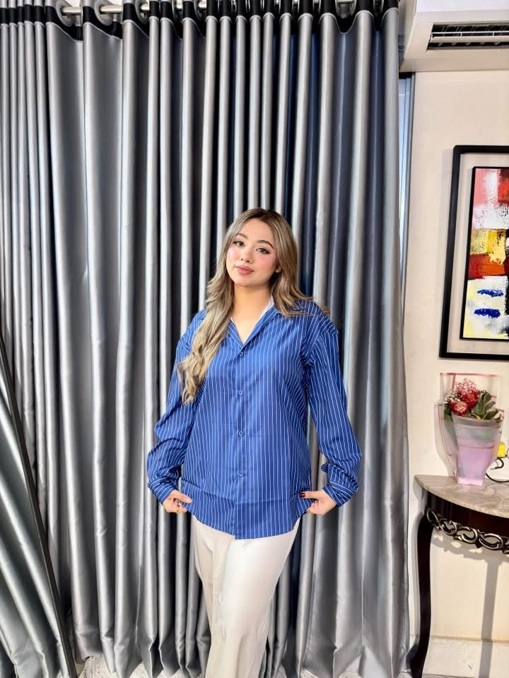 Women’s Premium Old Money Stripe Silk Shirt