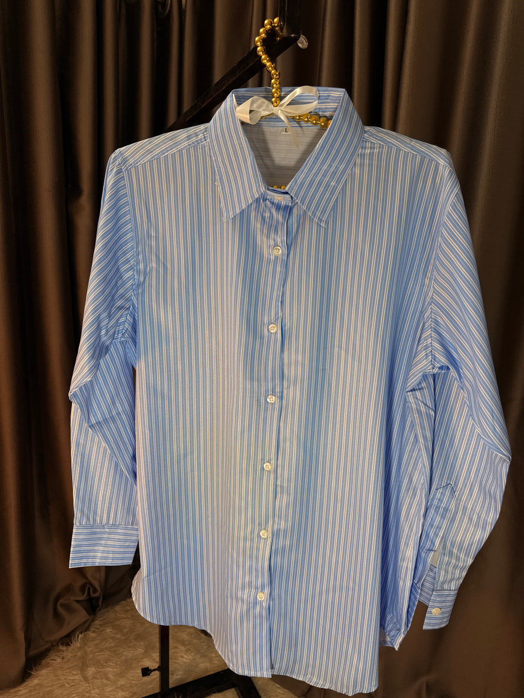 Women's Double Stripe Silk Shirt