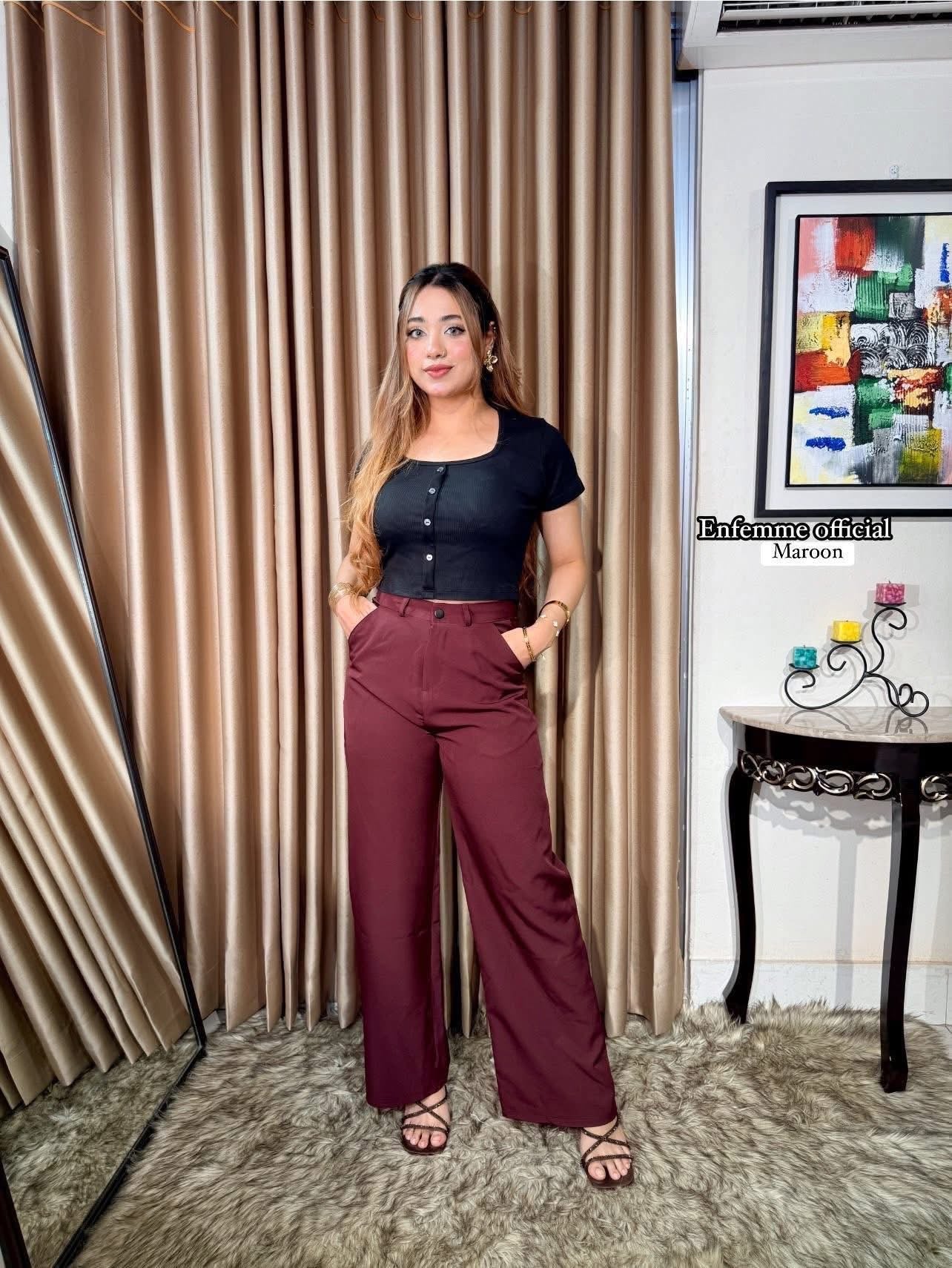 High waisted ladies Wide leg formal pant
