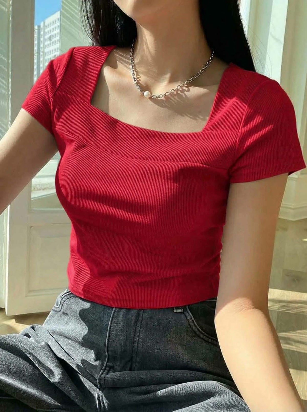 Premium Square Neck Rib Top