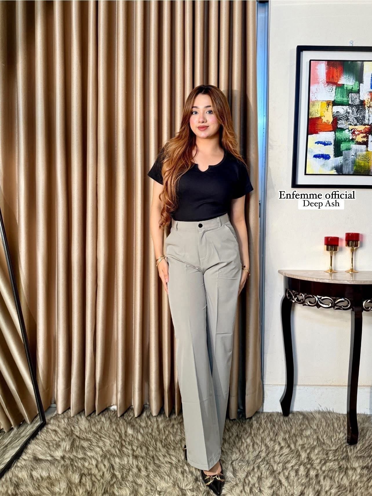 High waisted ladies Wide leg formal pant