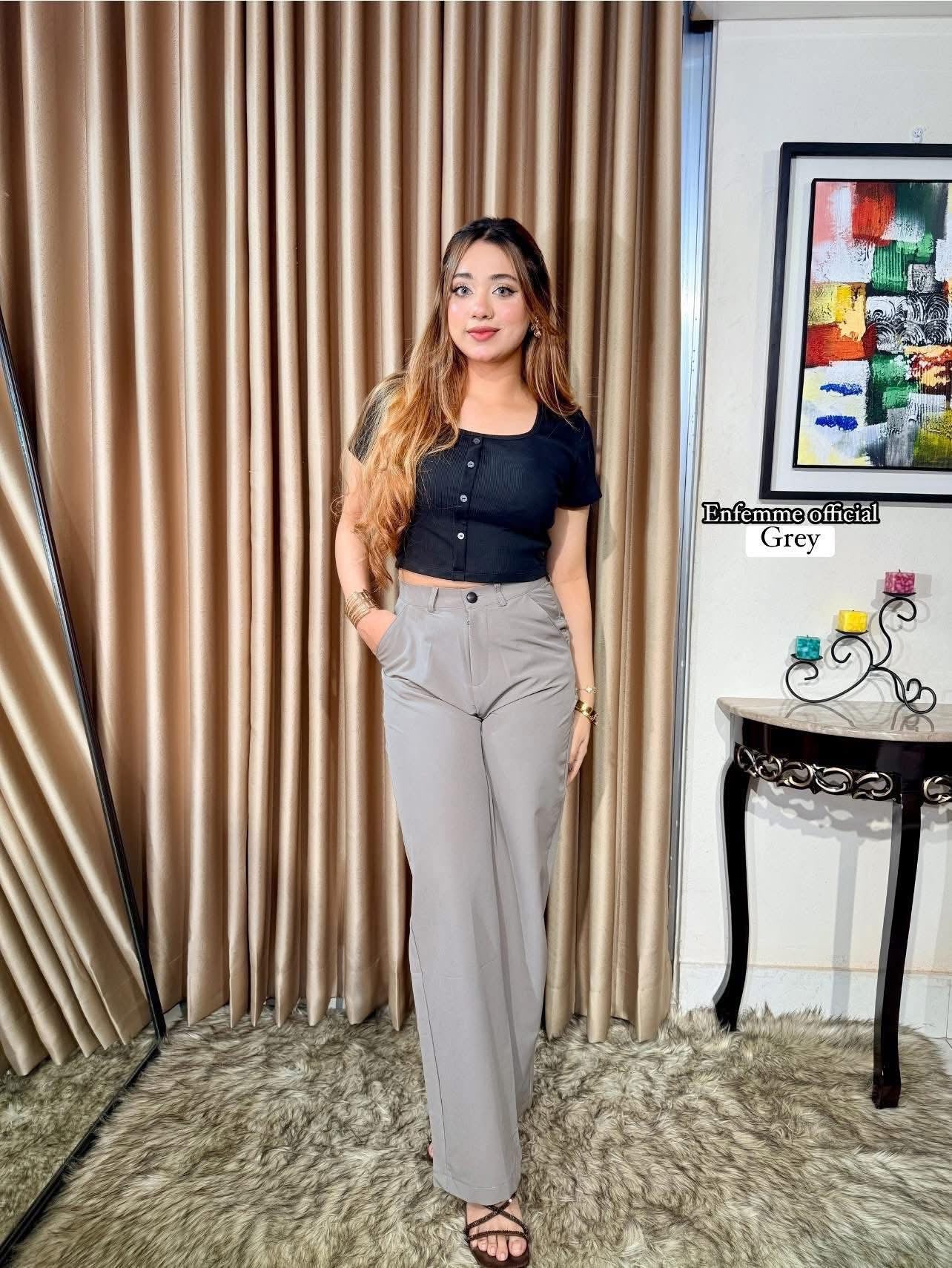 High waisted ladies Wide leg formal pant