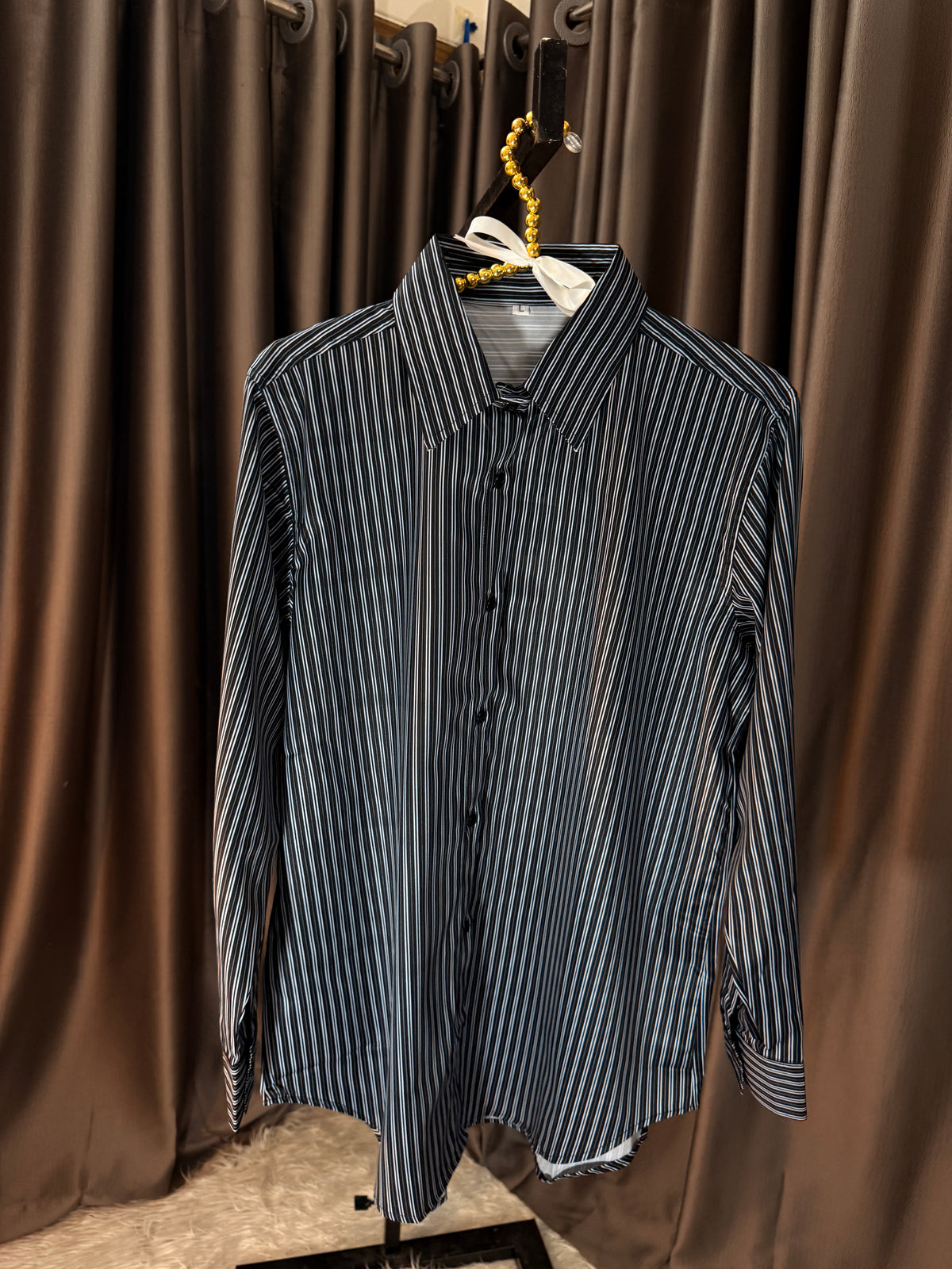 Women's Double Stripe Silk Shirt