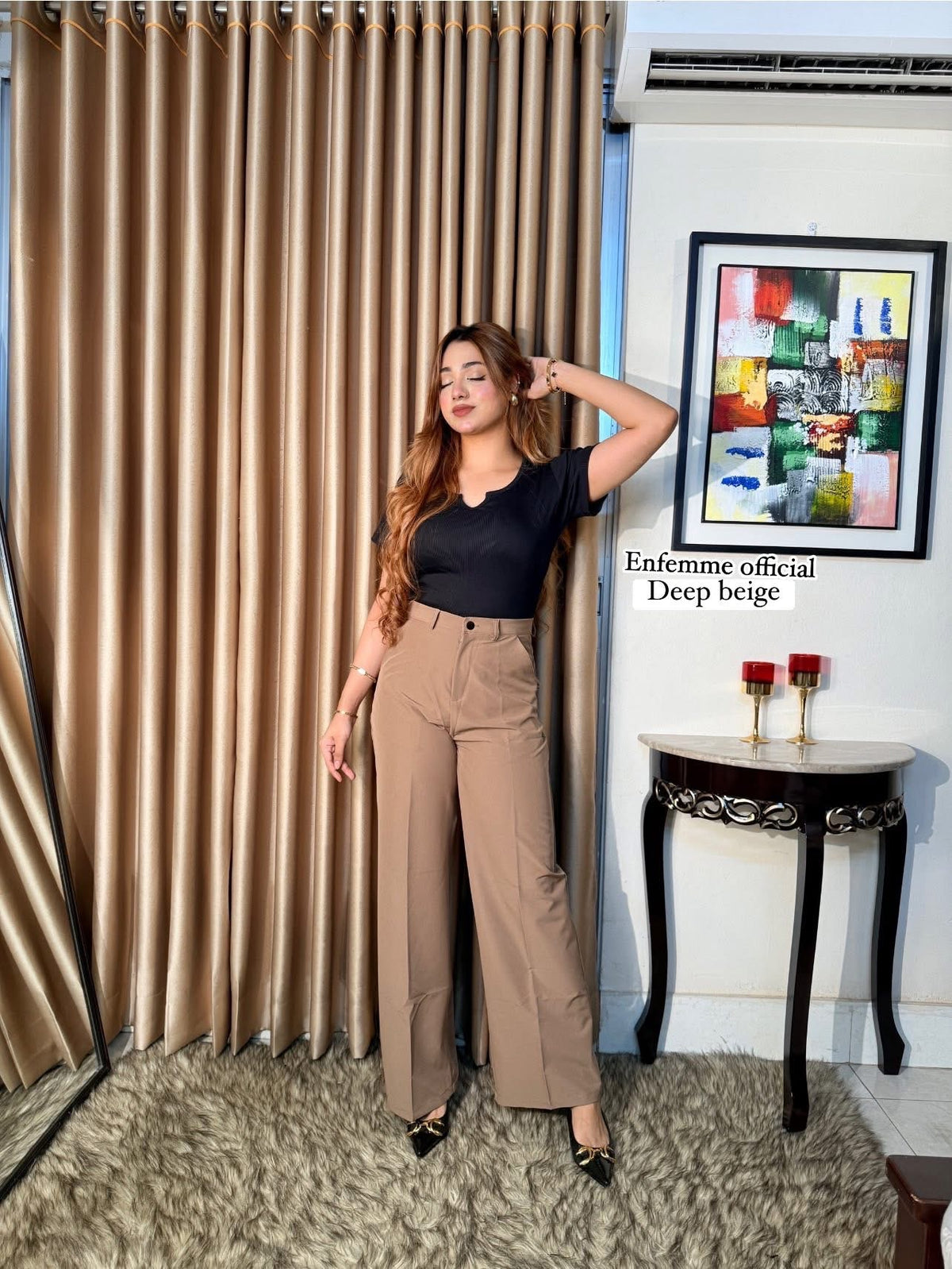 Ladie’s High Waisted Wide Leg Formal Pants