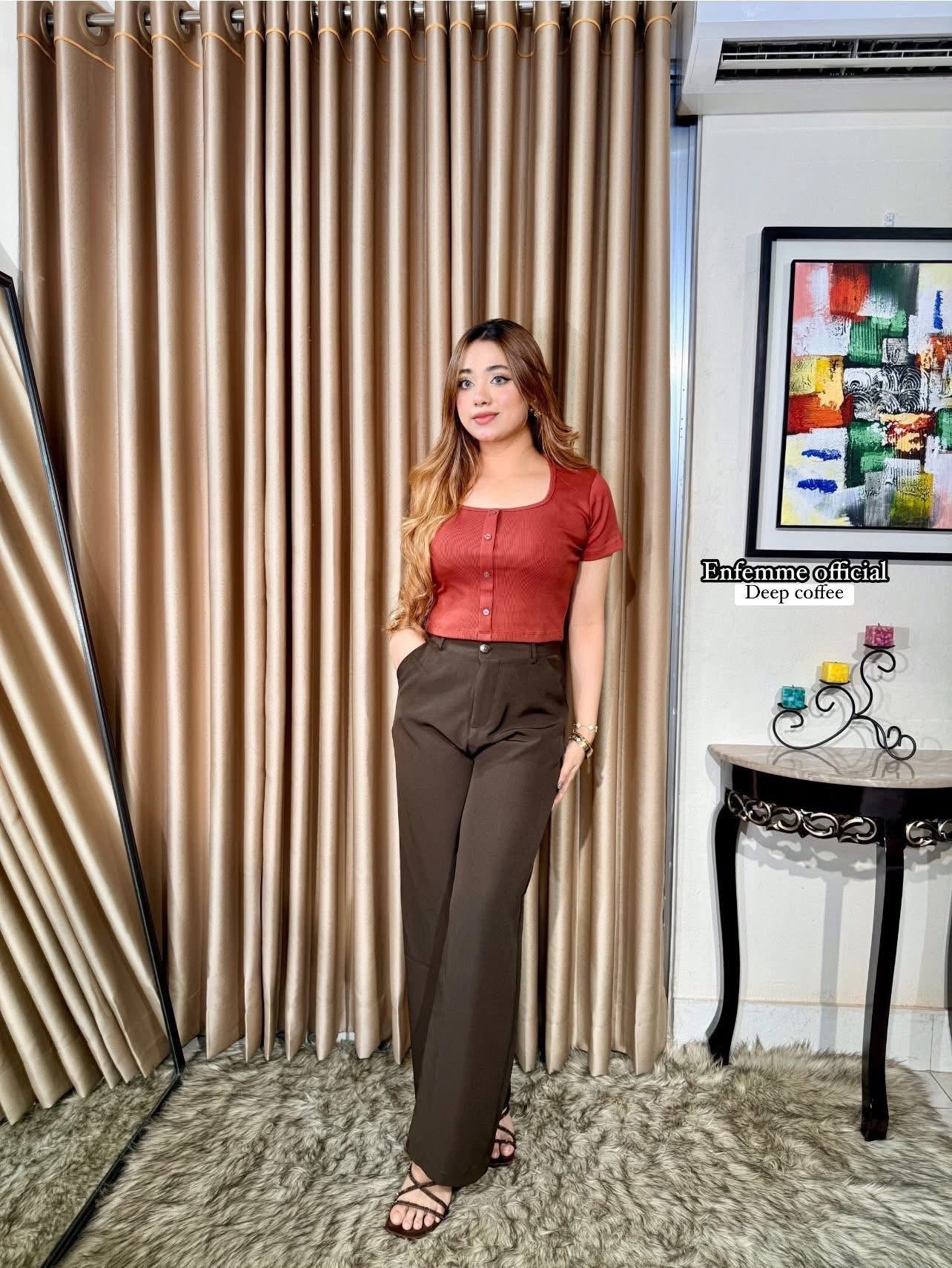 High waisted ladies Wide leg formal pant