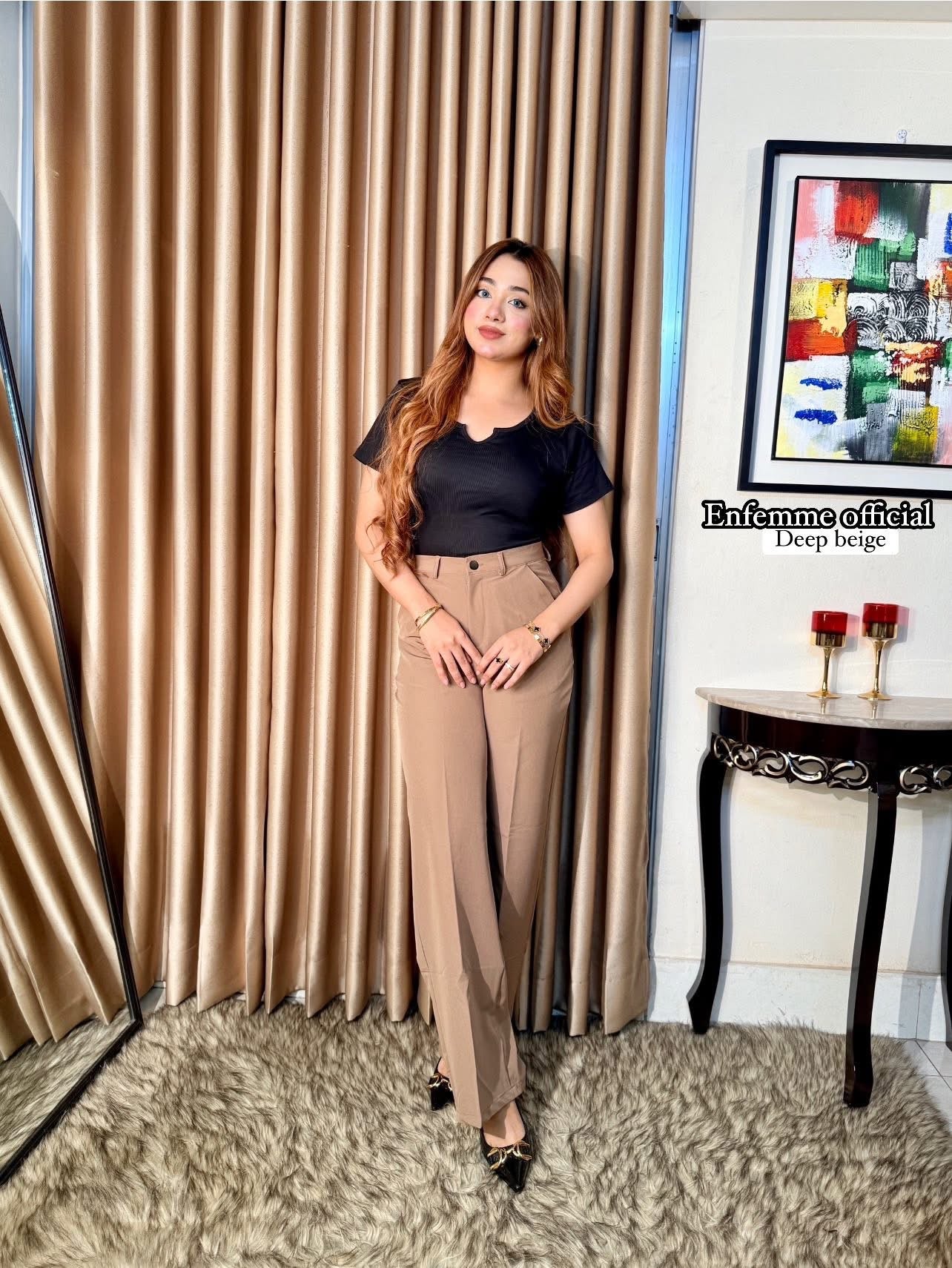 High waisted ladies Wide leg formal pant