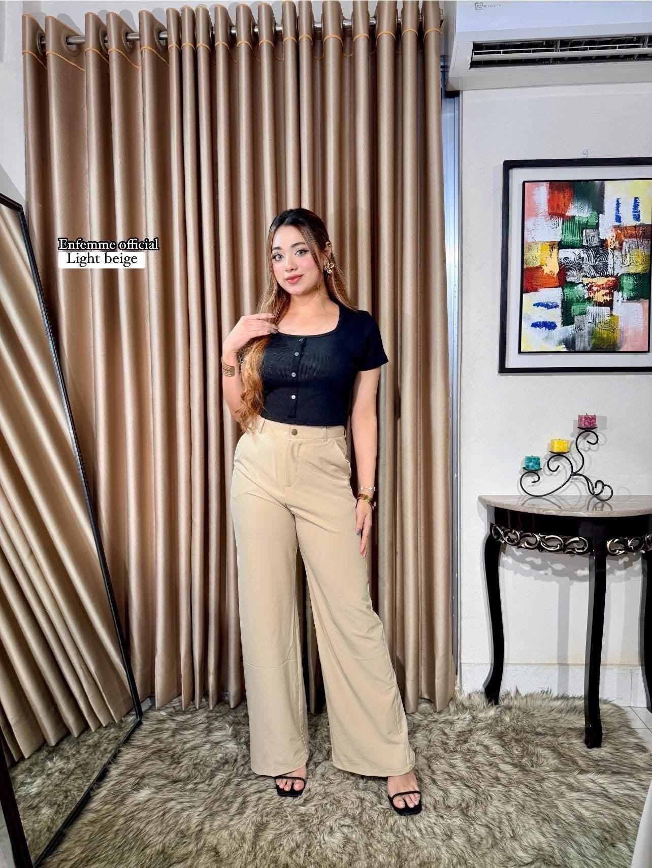 High waisted ladies Wide leg formal pant