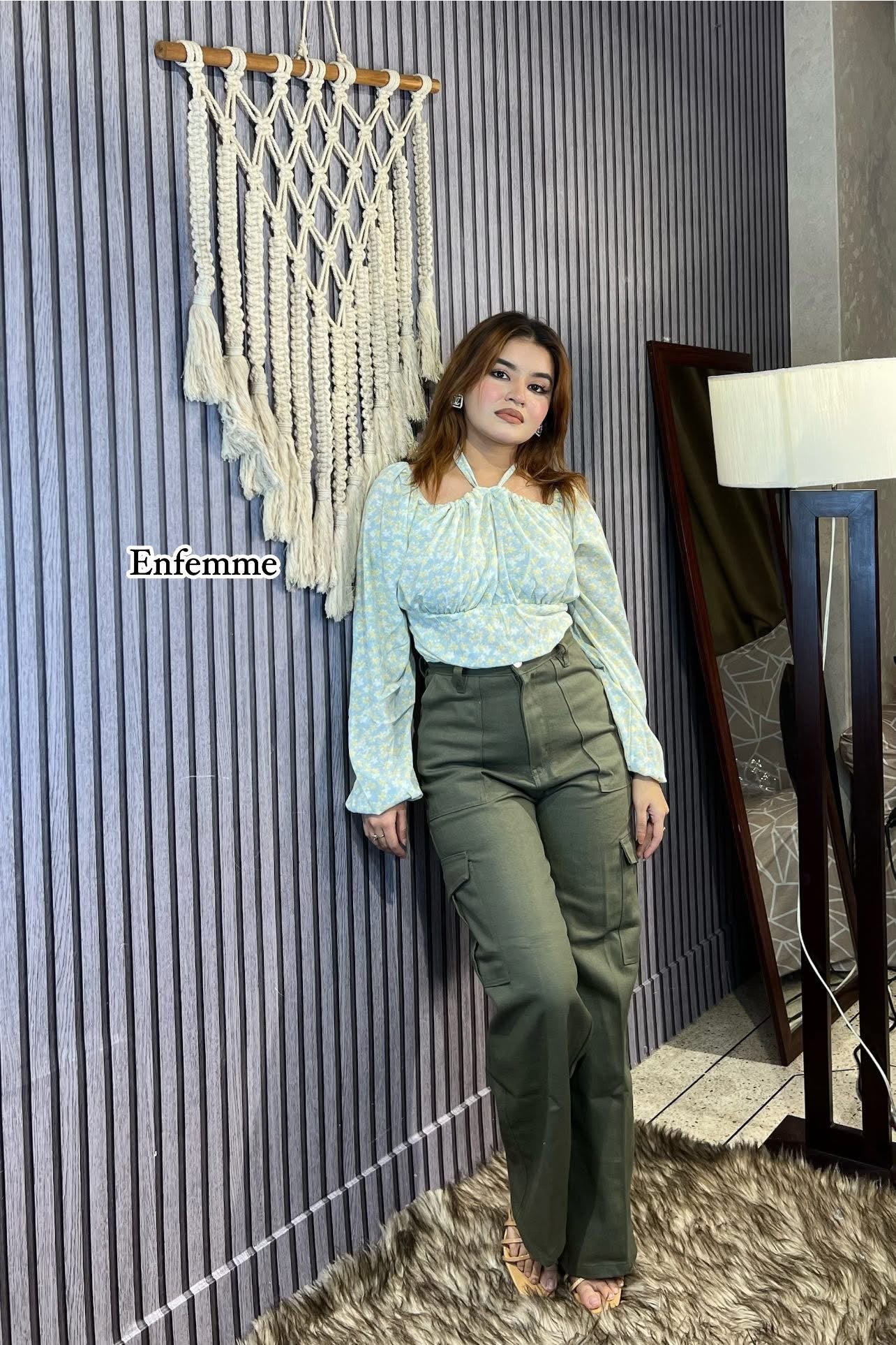 Ladies Denim Baggy cargo pants