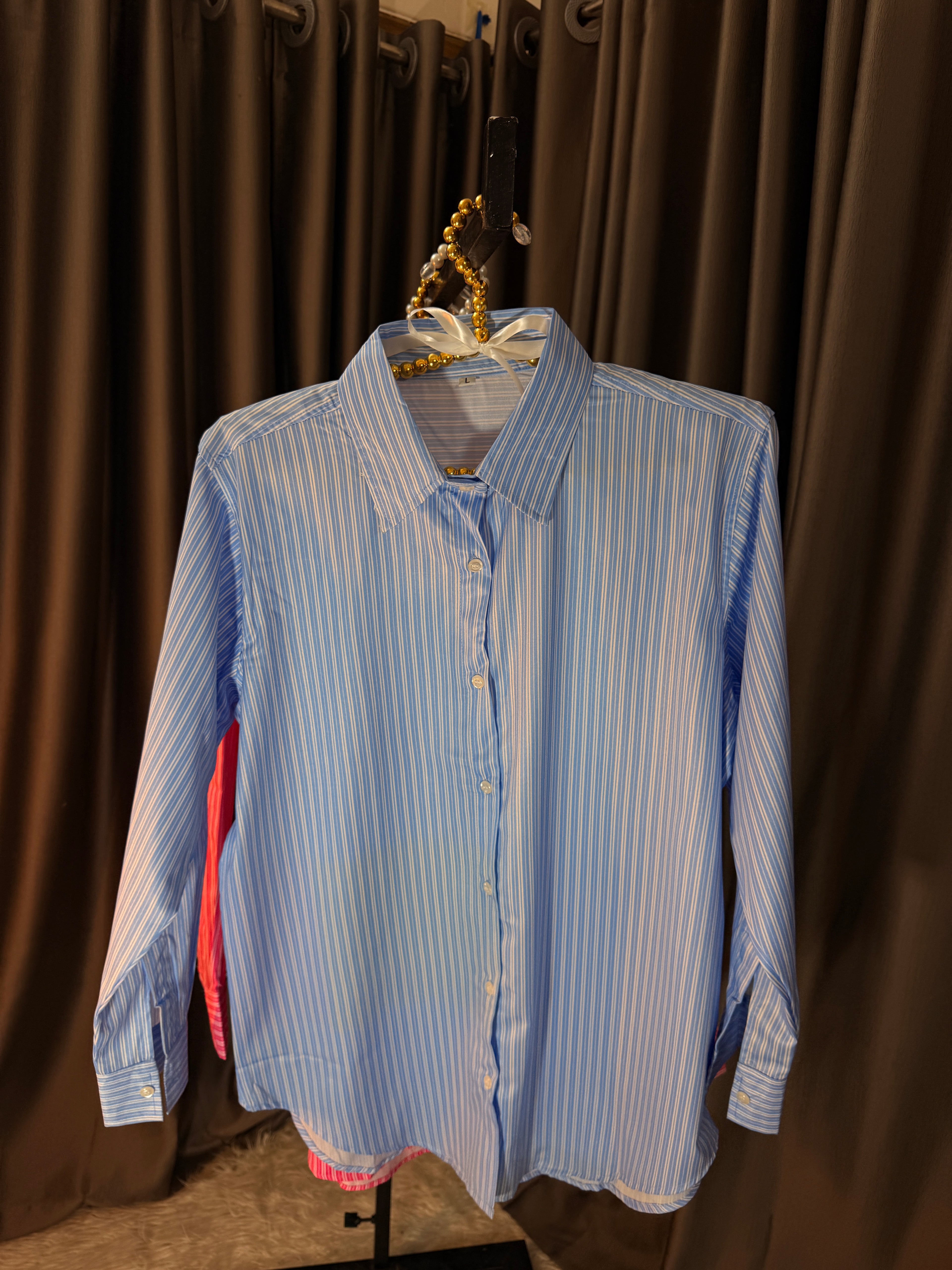 Women's Double Stripe Silk Shirt