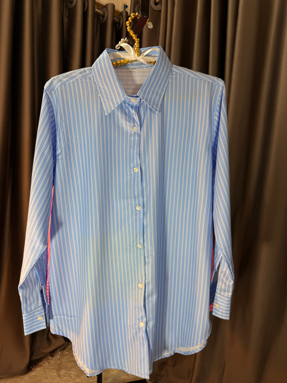 Women's Double Stripe Silk Shirt