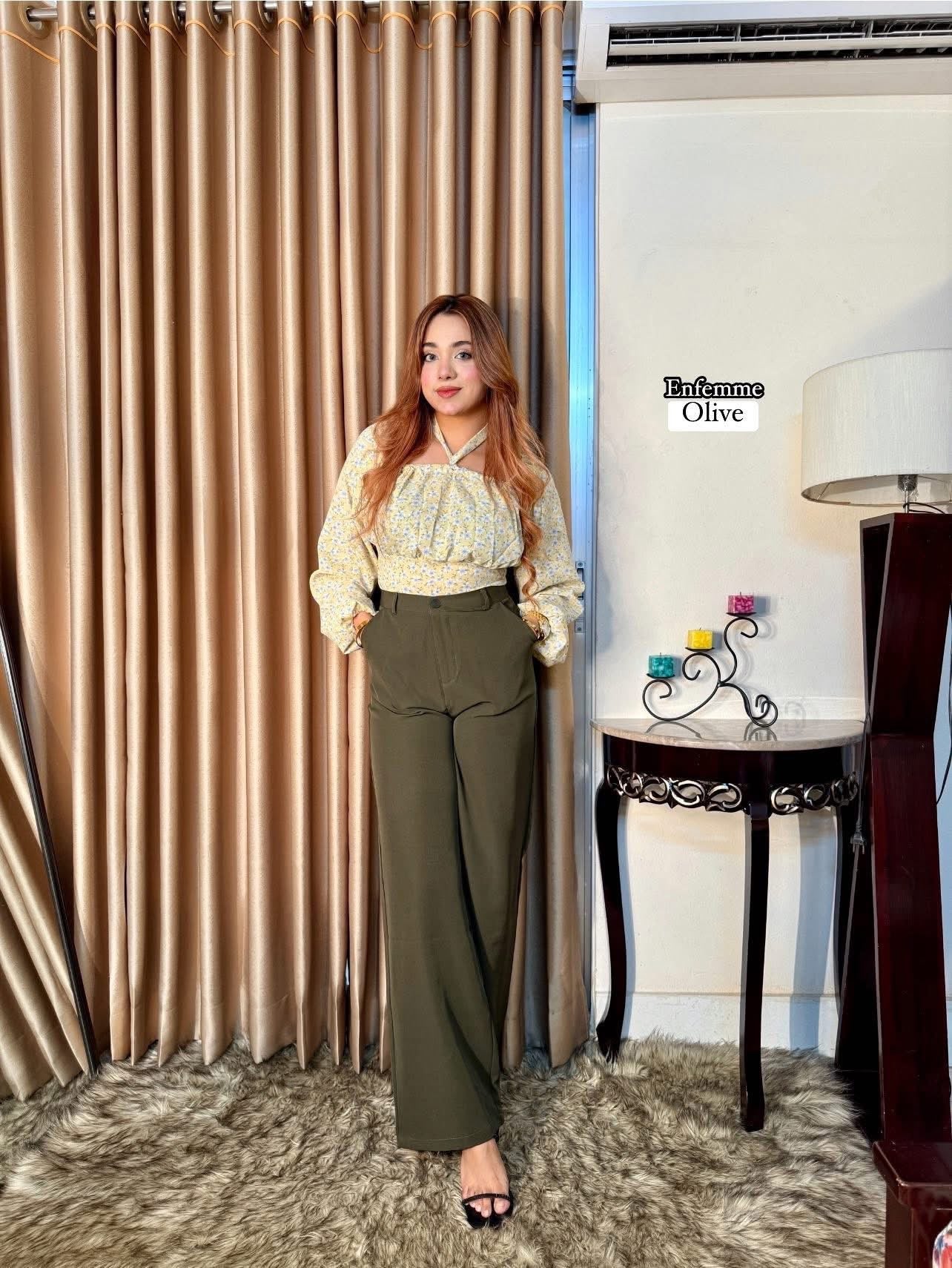 High waisted ladies Wide leg formal pant
