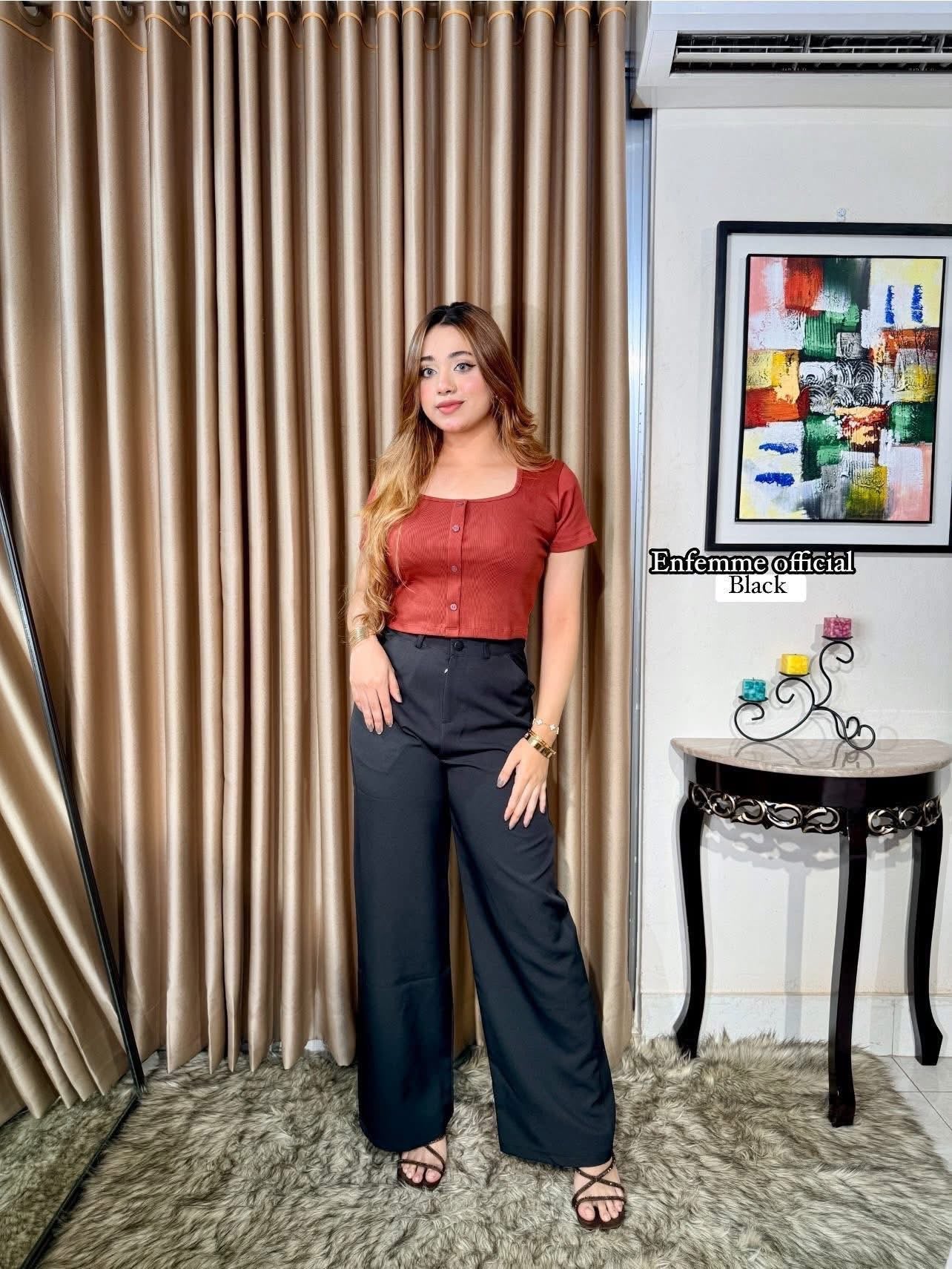 High waisted ladies Wide leg formal pant