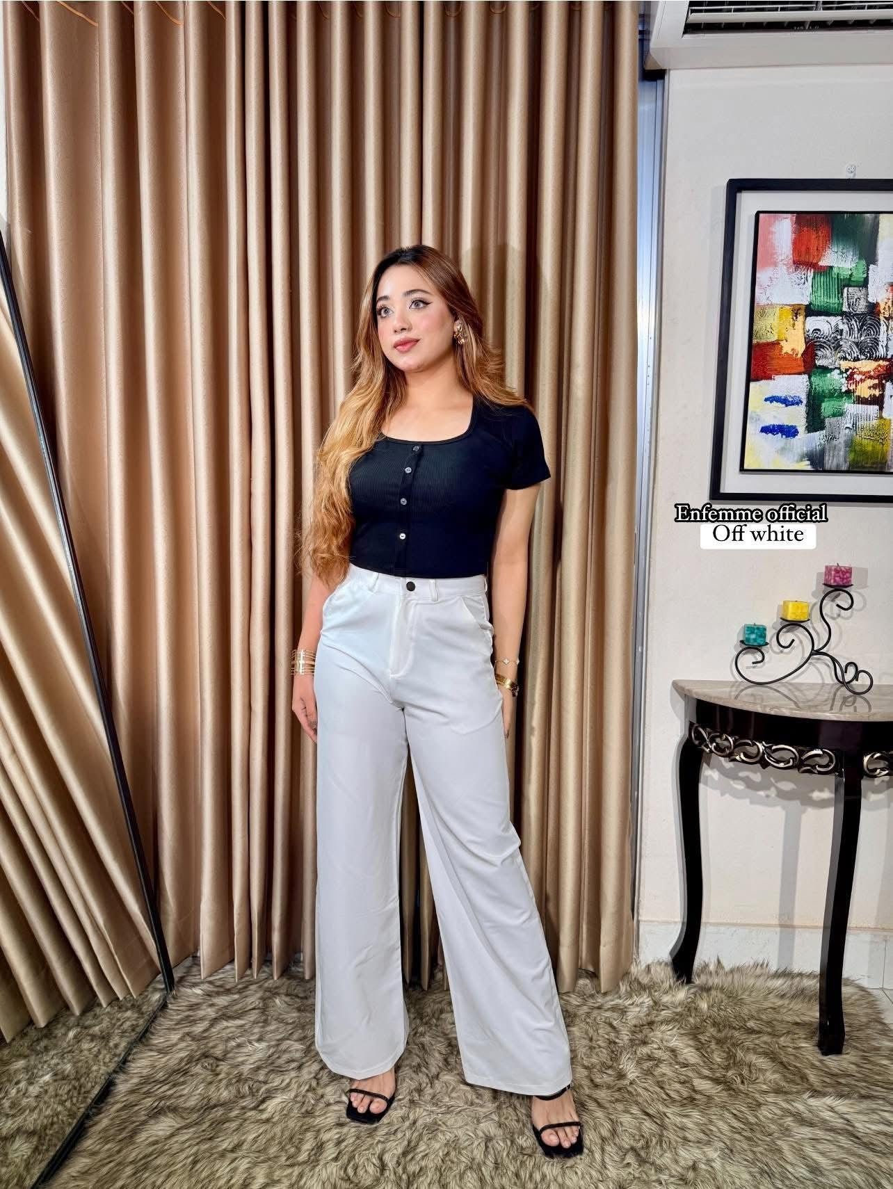 High waisted ladies Wide leg formal pant