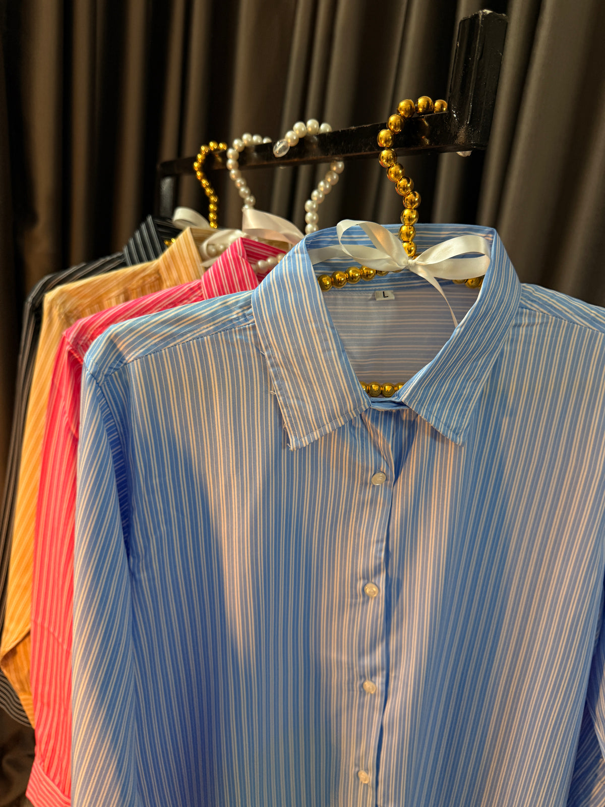 Women's Double Stripe Silk Shirt