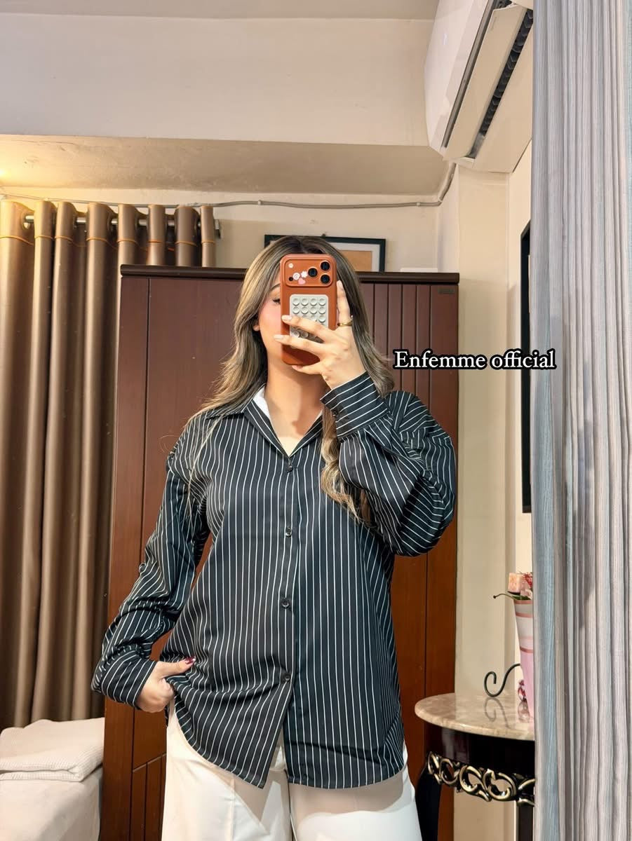 Women's Stripe Silk Shirt