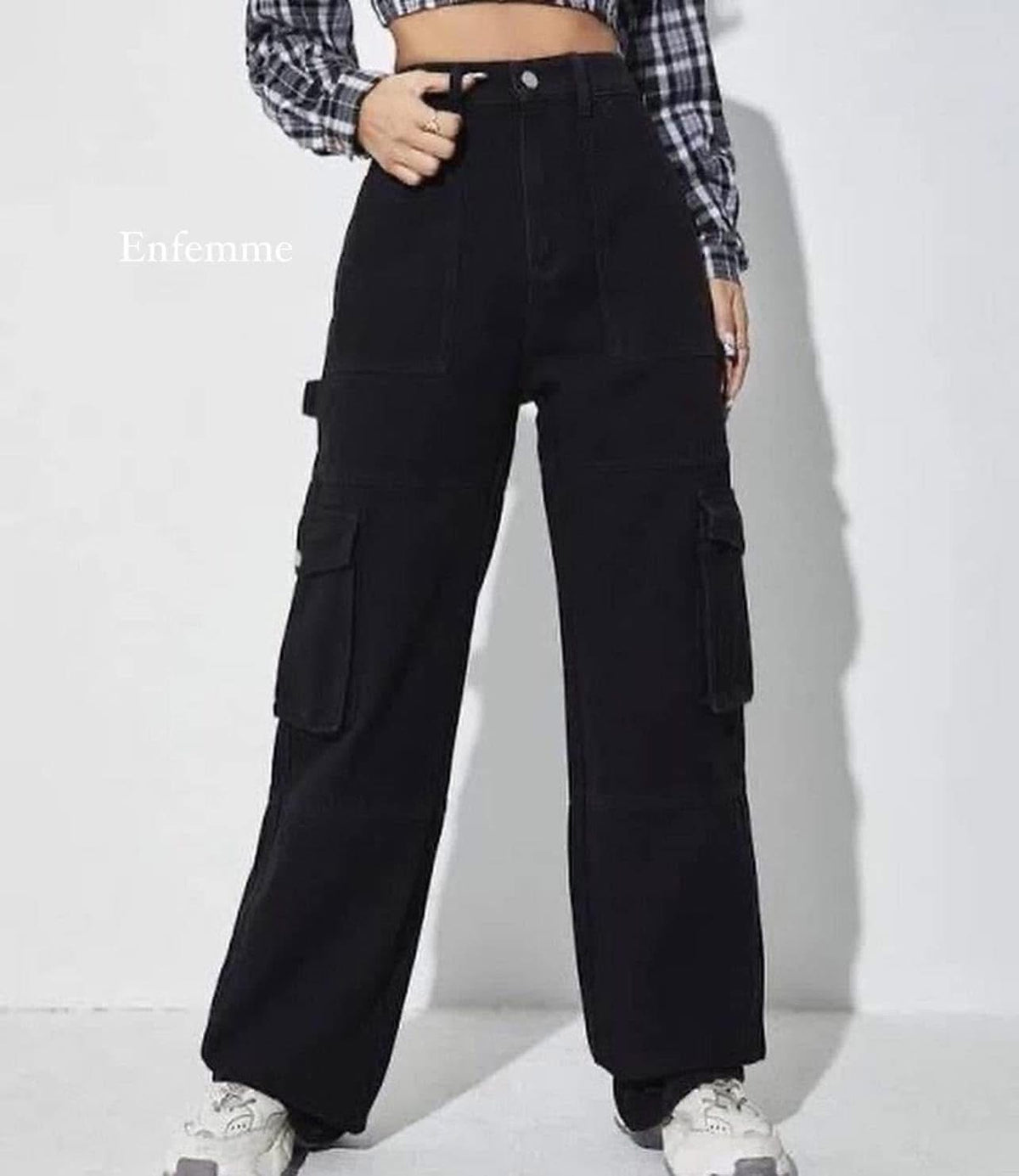 Ladies High waisted baggy Cargo Pant