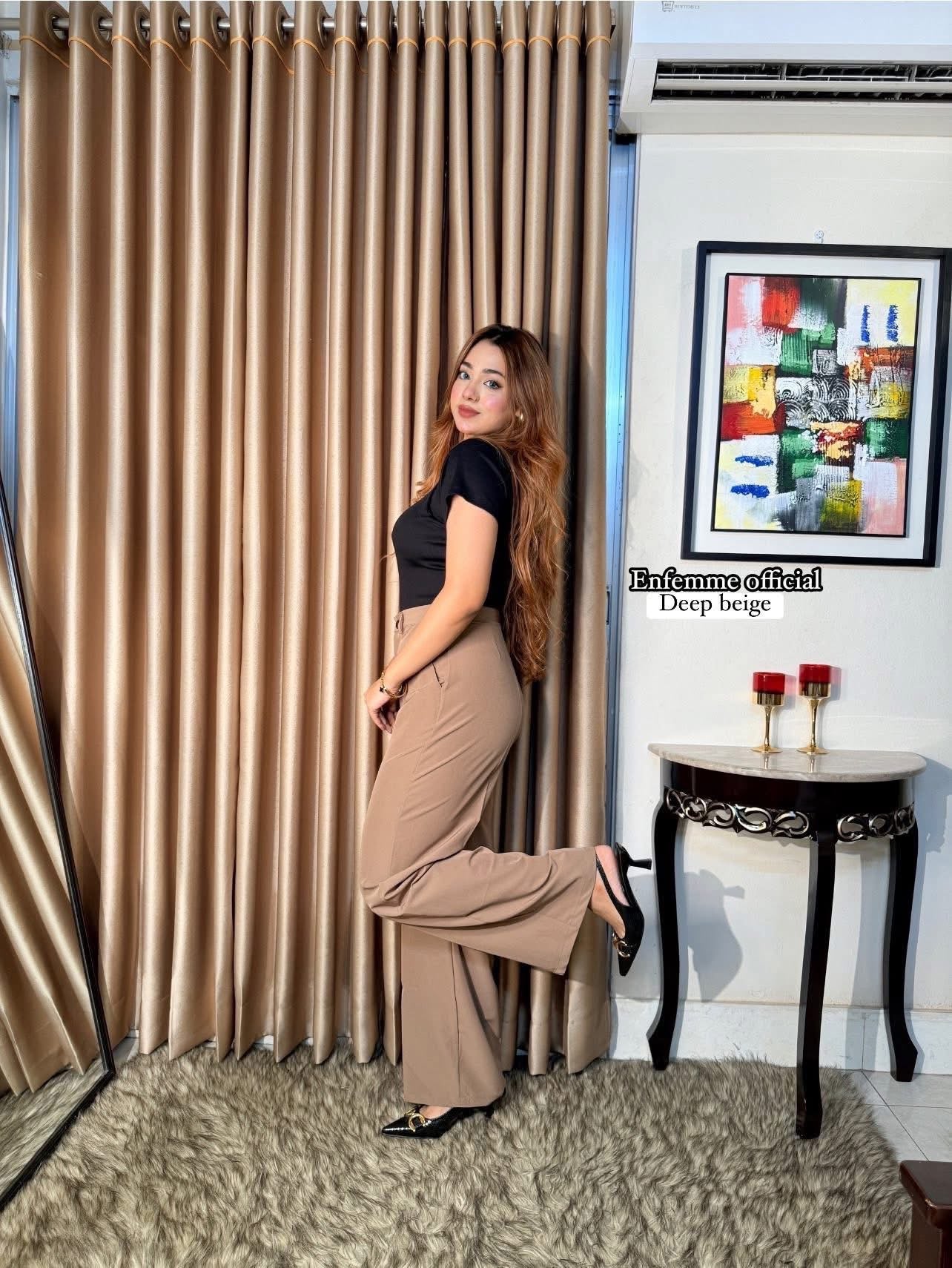 High waisted ladies Wide leg formal pant