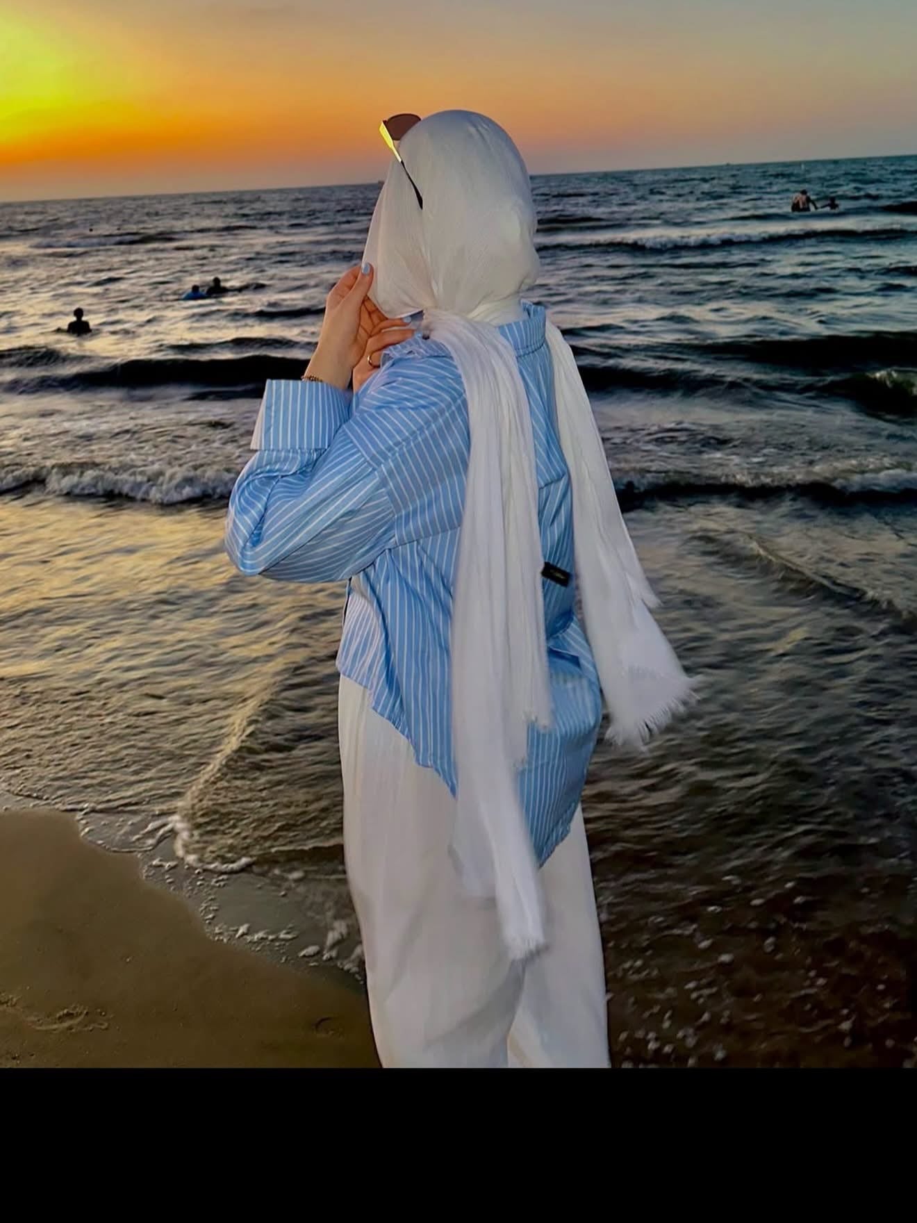 Stripe Sky Blue Silk Shirt
