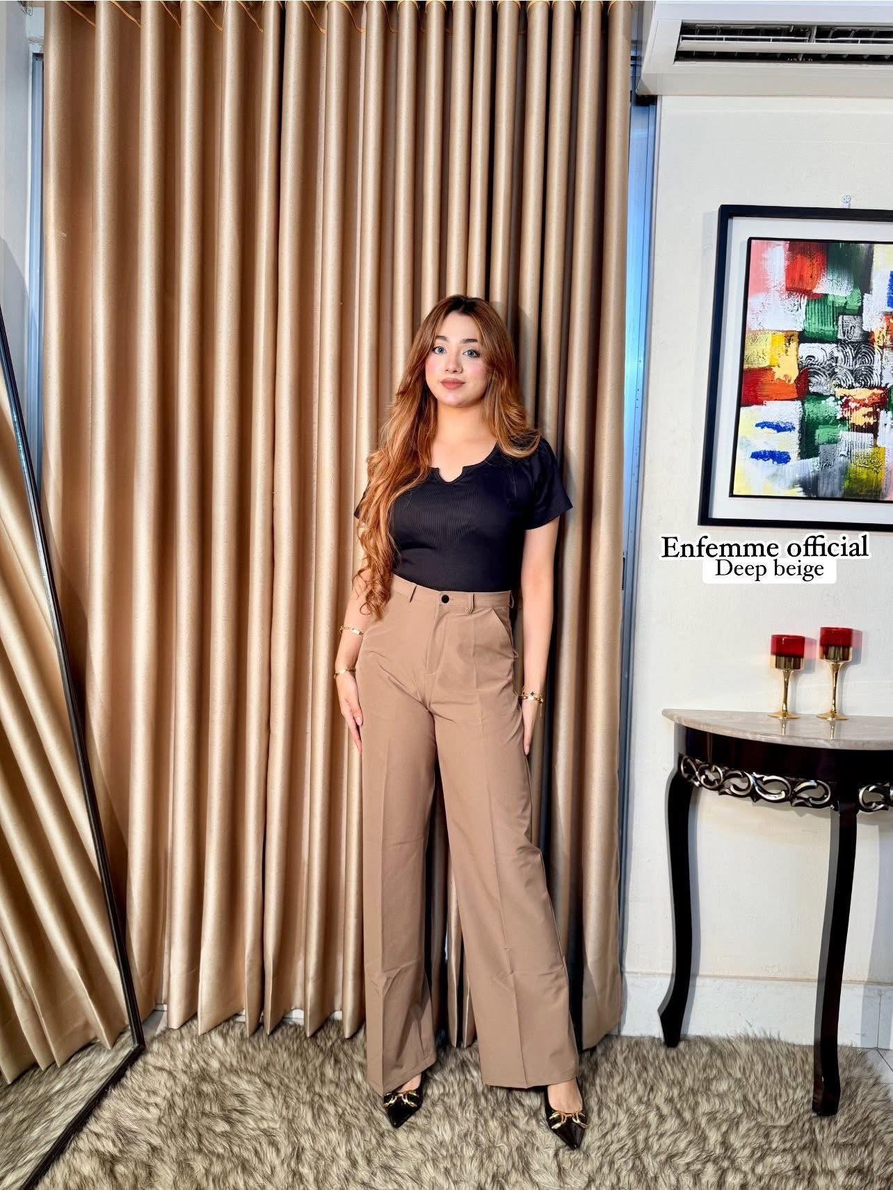 High waisted ladies Wide leg formal pant
