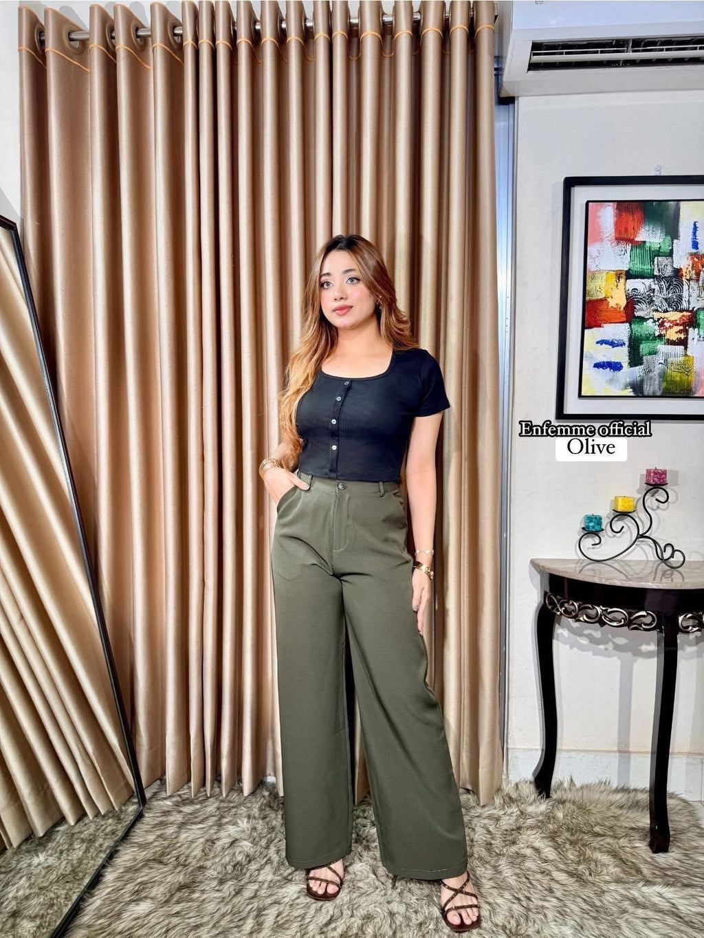High waisted ladies Wide leg formal pant