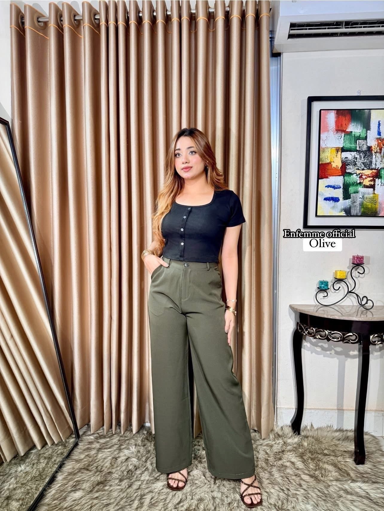 High waisted ladies Wide leg formal pant
