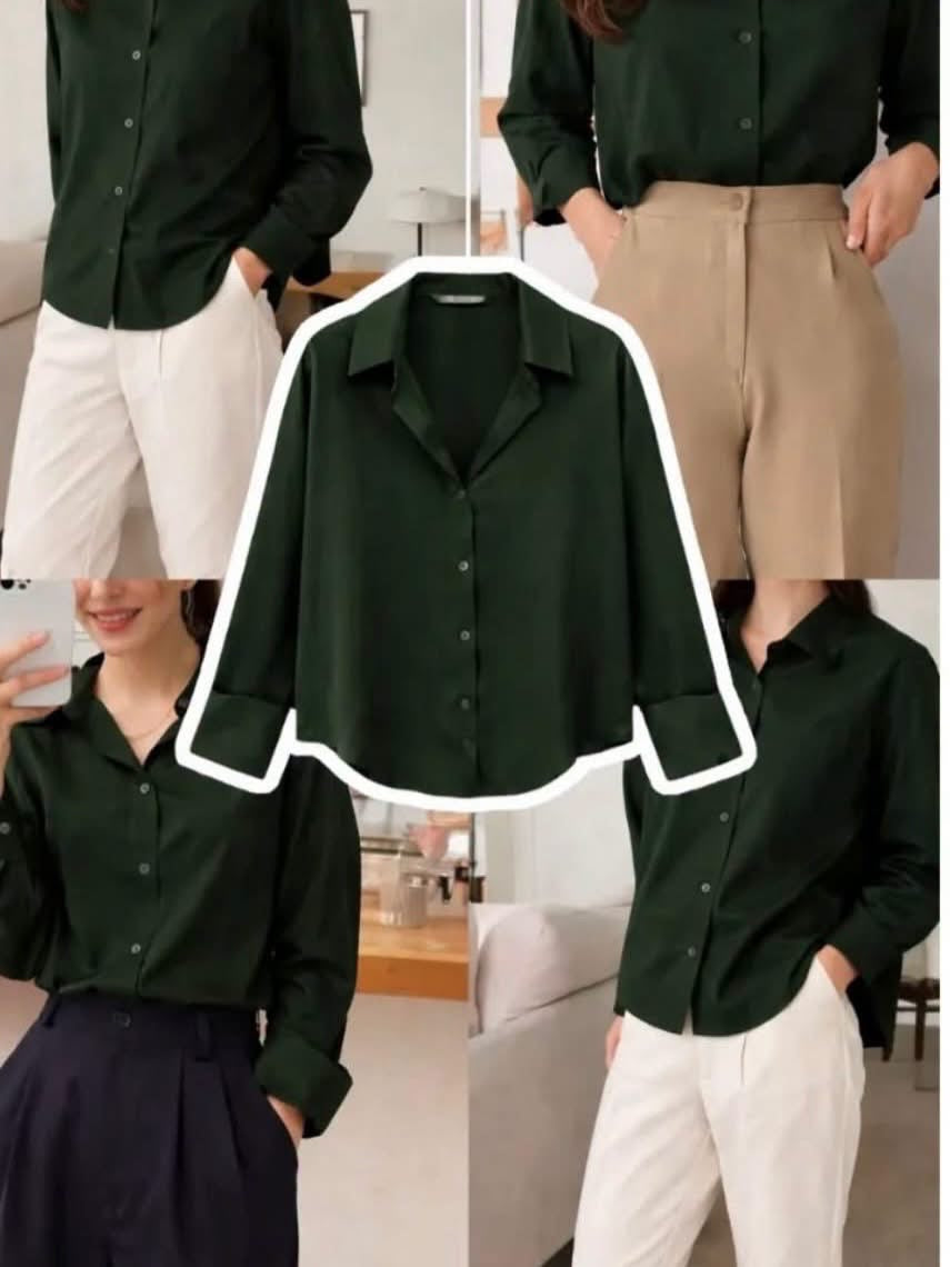 Women's Solid Cotton Formal Shirt