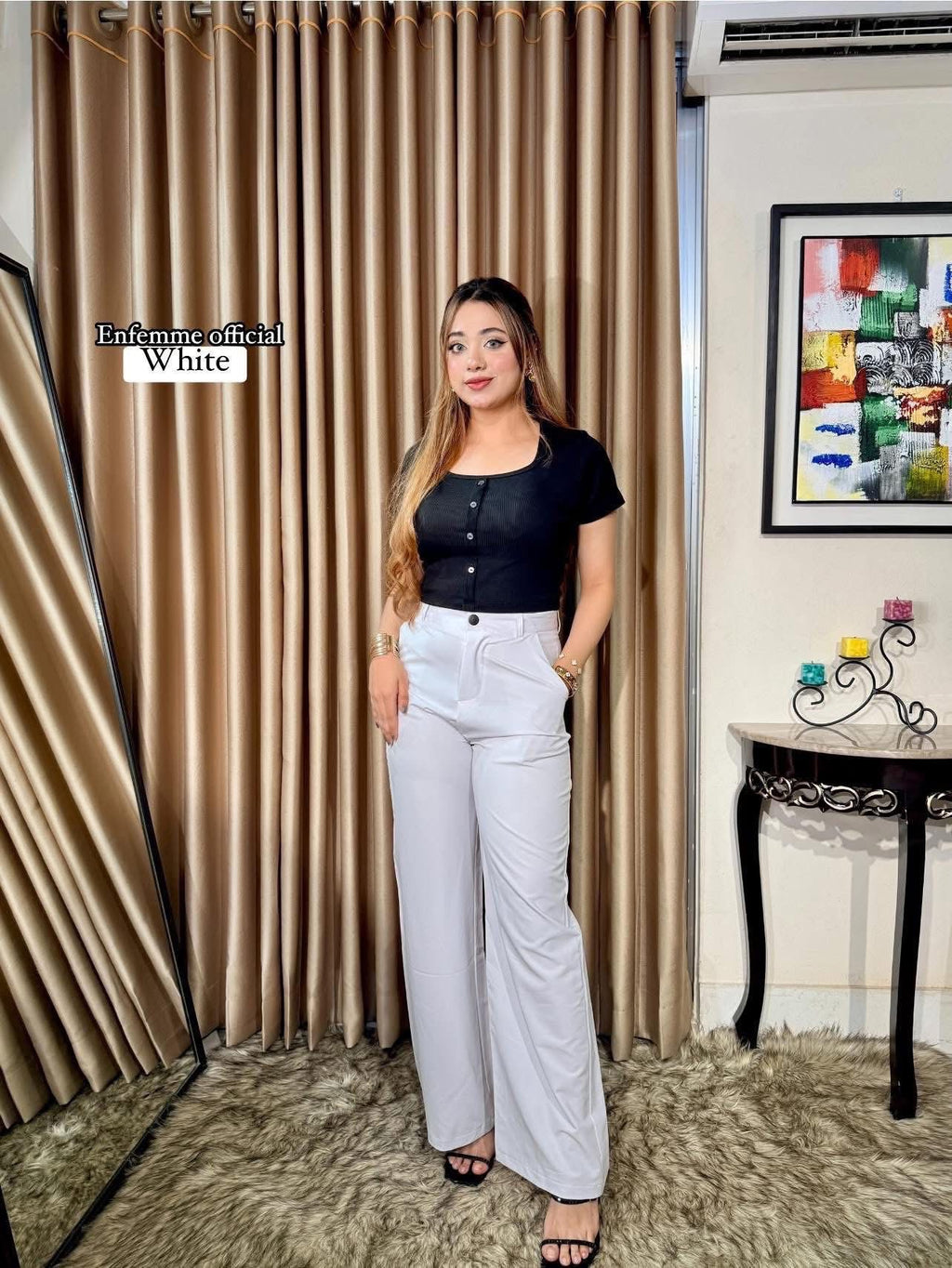 High waisted ladies Wide leg formal pant