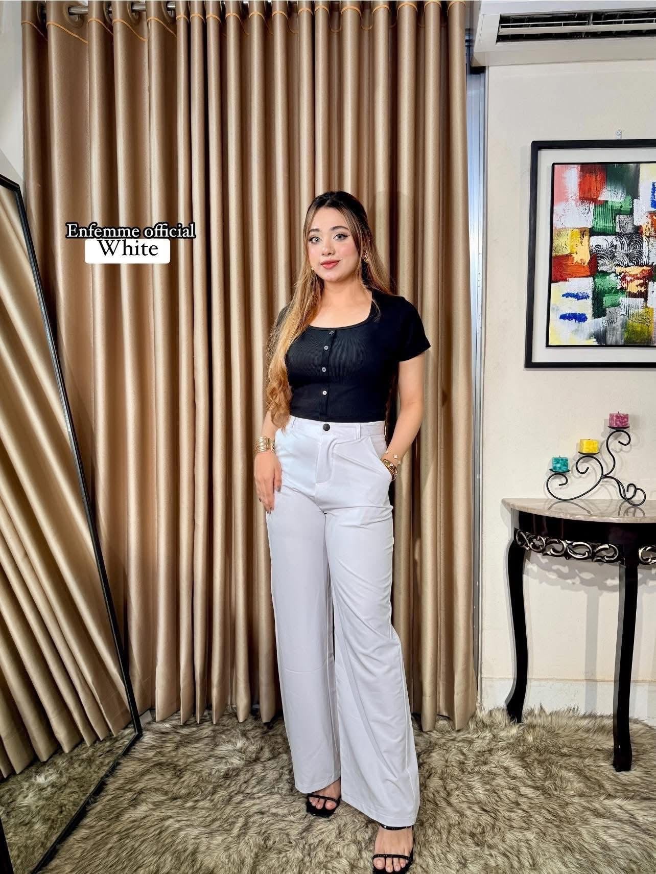 High waisted ladies Wide leg formal pant