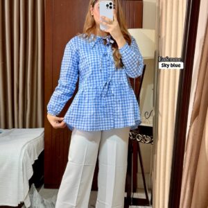 Bow Tie Top & Wide-Legged Formal Pant Set